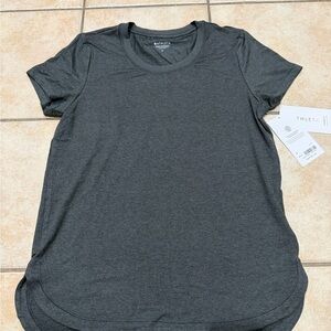 Athleta Dark Charcoal Short-Sleeve Crew Tee size M new $60